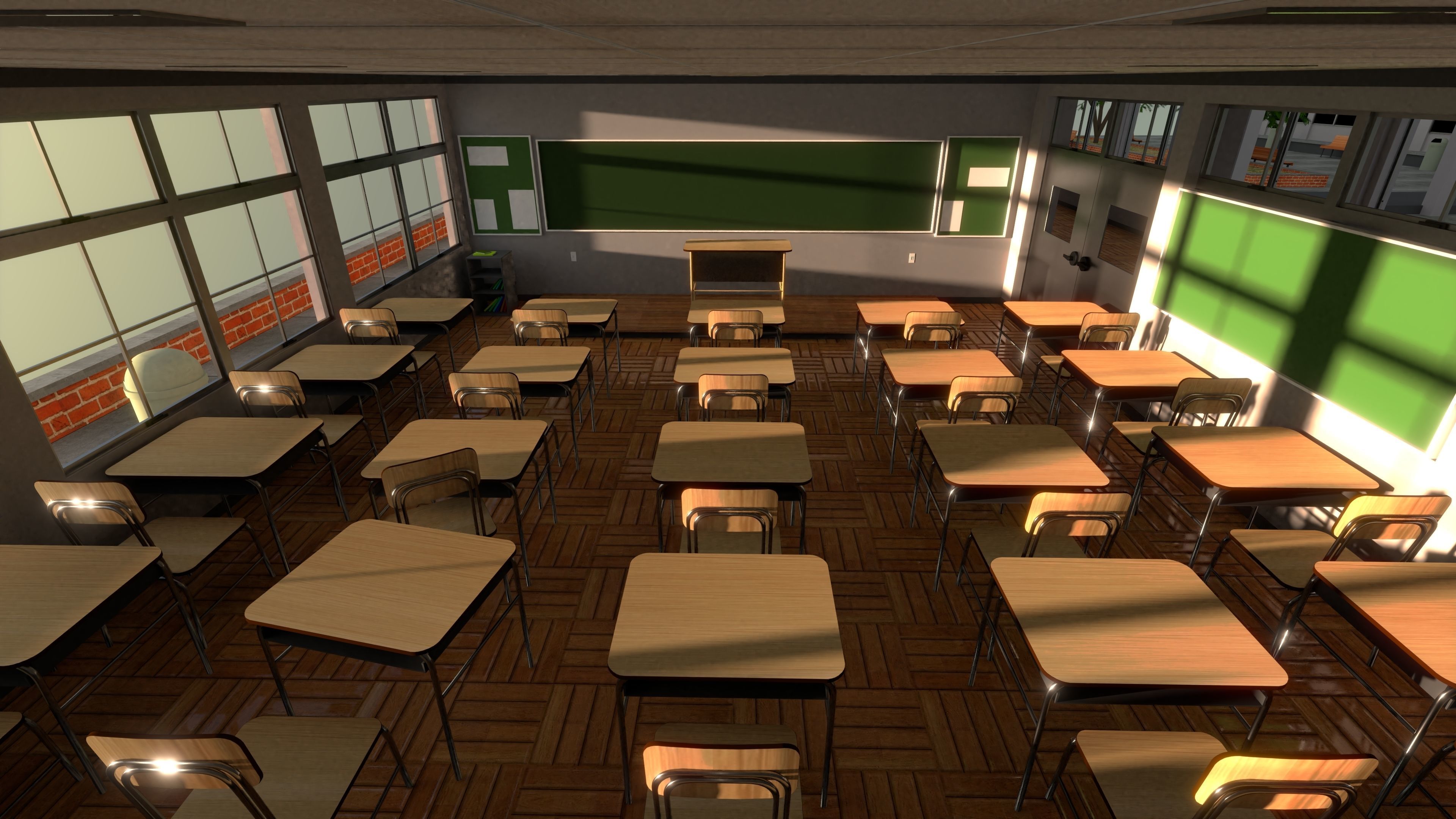Based Anime School Room 3D Model