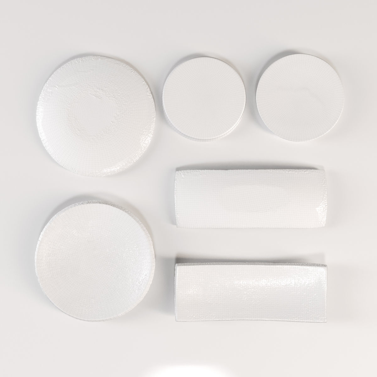 Japanese Tableware Set 2 Low-poly 3D model_9
