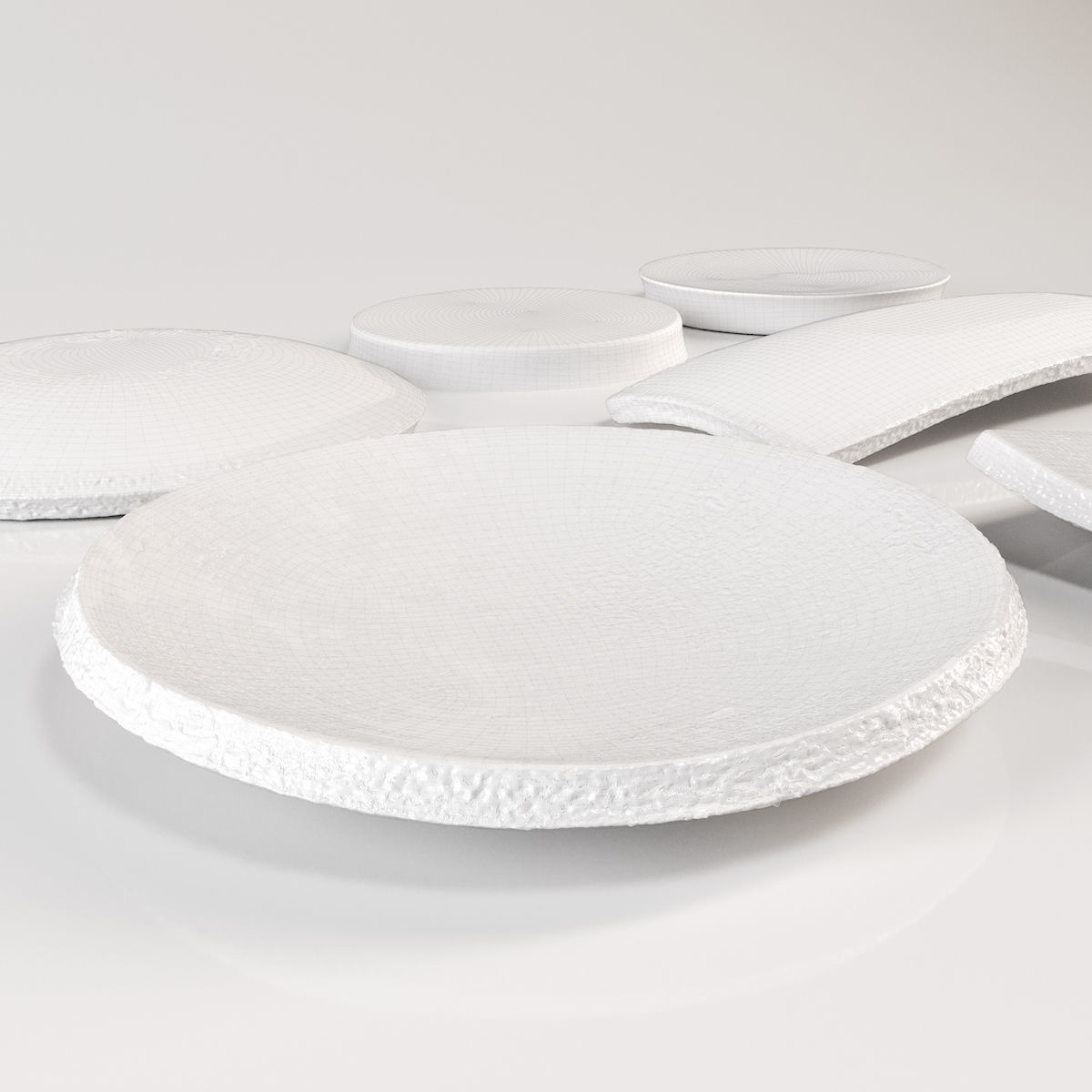 Japanese Tableware Set 2 Low-poly 3D model_6