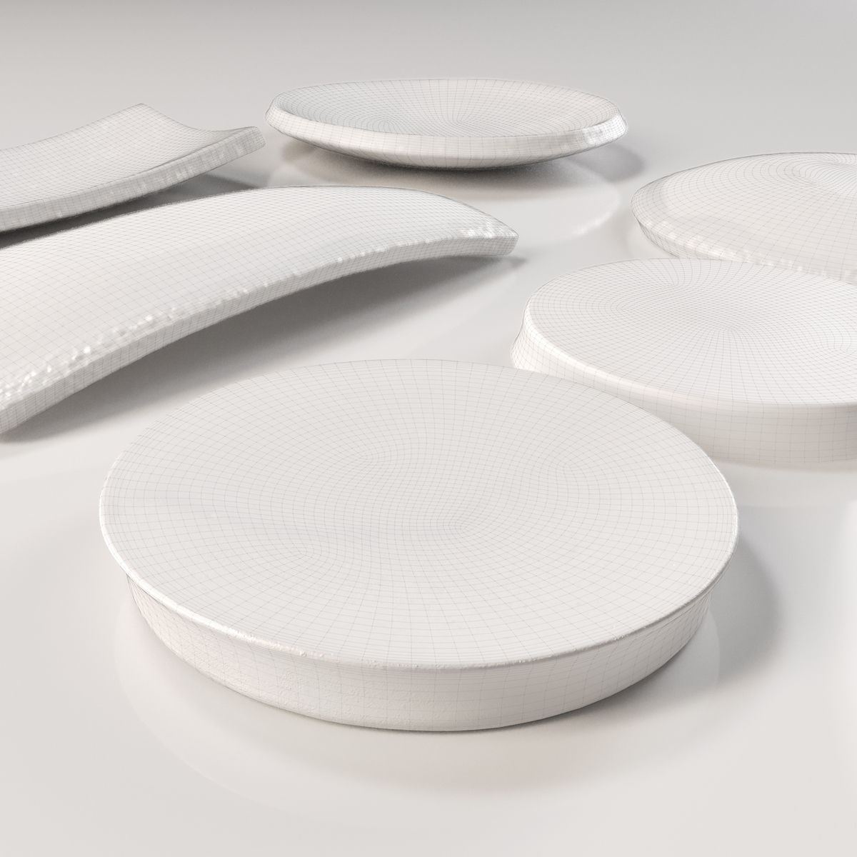 Japanese Tableware Set 2 Low-poly 3D model_7