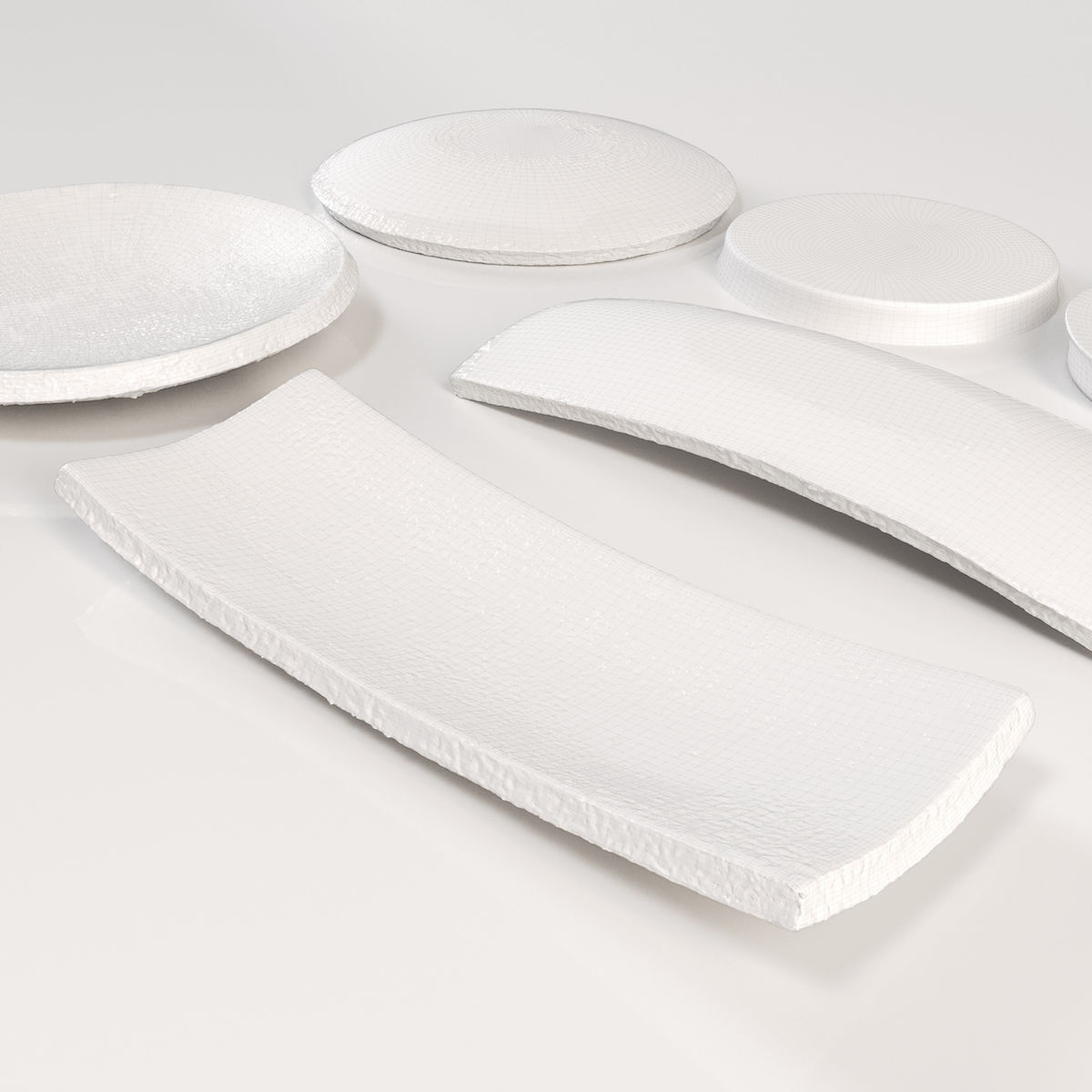 Japanese Tableware Set 2 Low-poly 3D model_8
