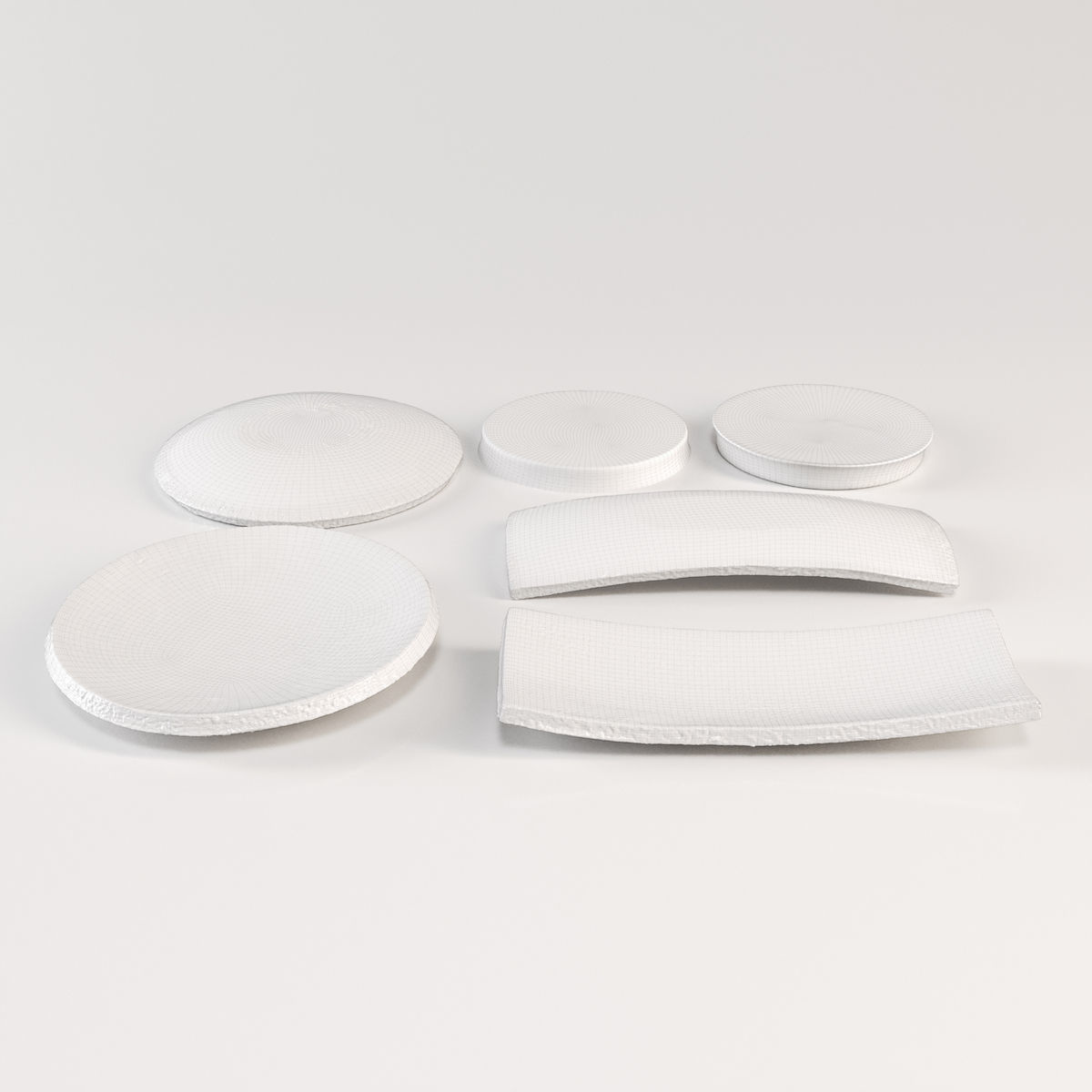 Japanese Tableware Set 2 Low-poly 3D model_10