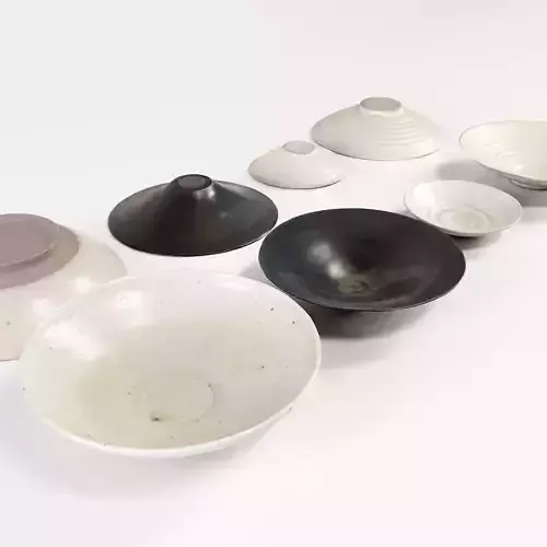 Japanese Tableware Set 3 Low-poly 3D model