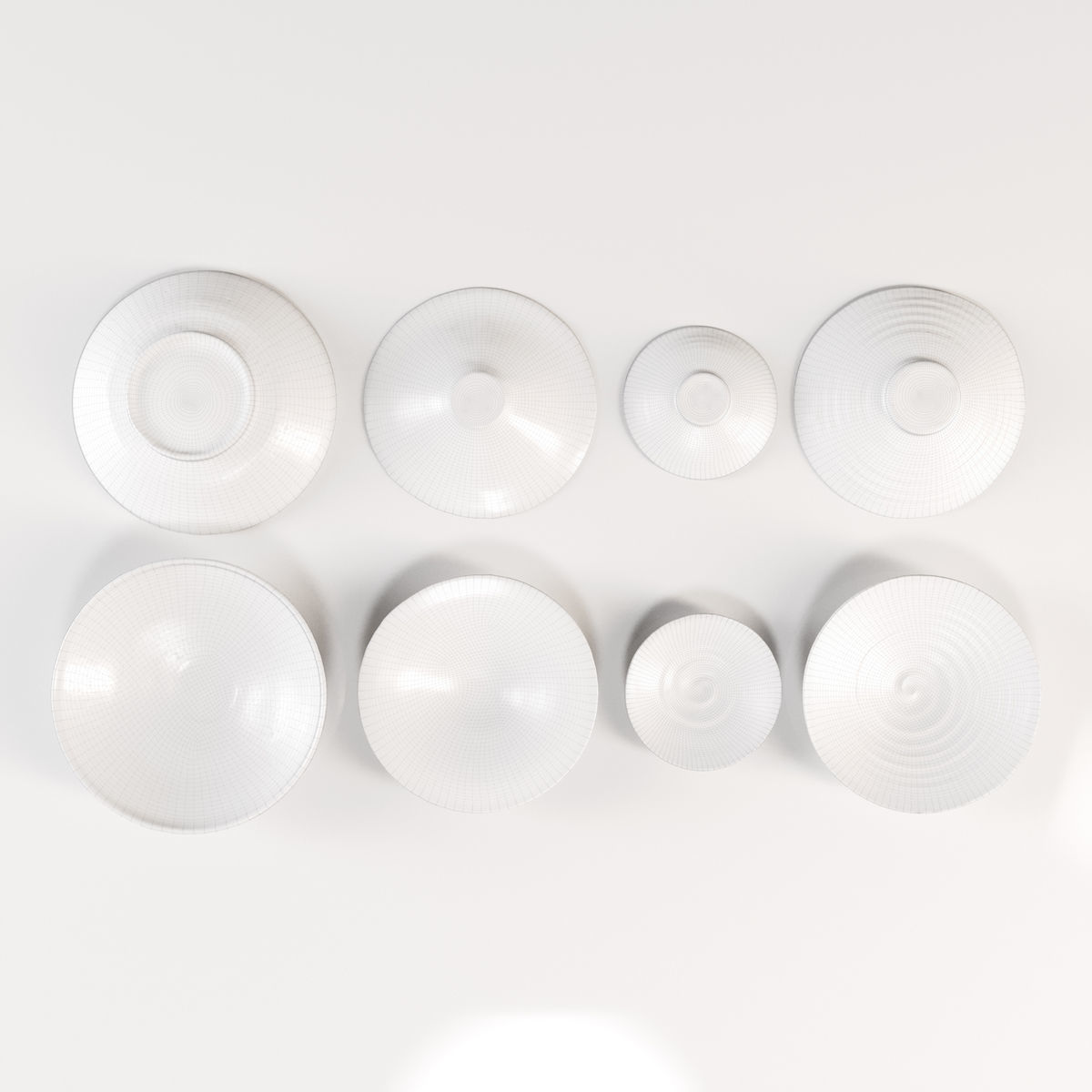 Japanese Tableware Set 3 Low-poly 3D model_7