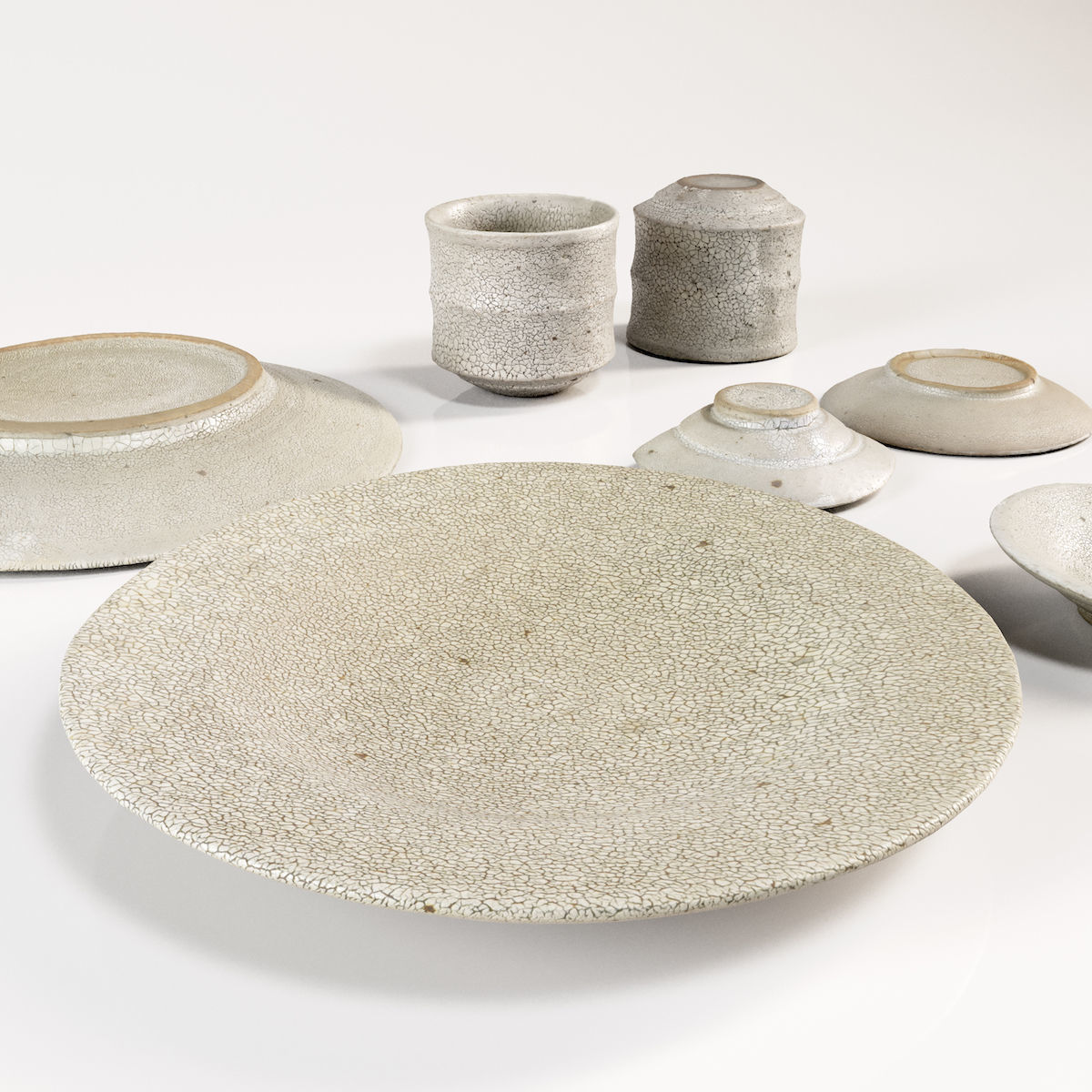 Japanese Tableware Set 4 Low-poly 3D model_1