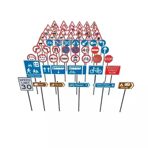 Road Sign Low-poly 3D model