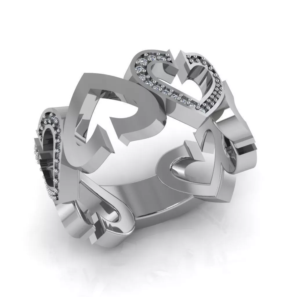 preset heart wedding band 3D print model