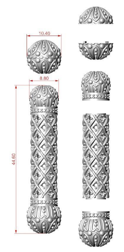Beads bracelet with patterns 306 3D print model_15