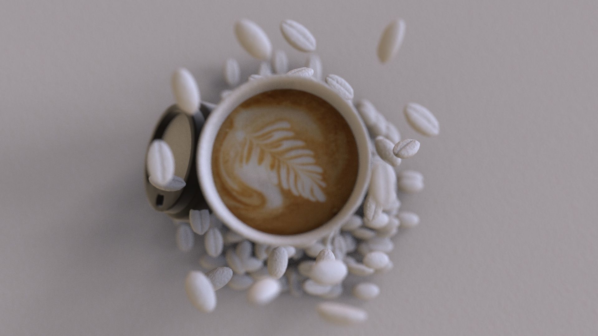 3d Coffee mug with Coffee Beans 3D model_2