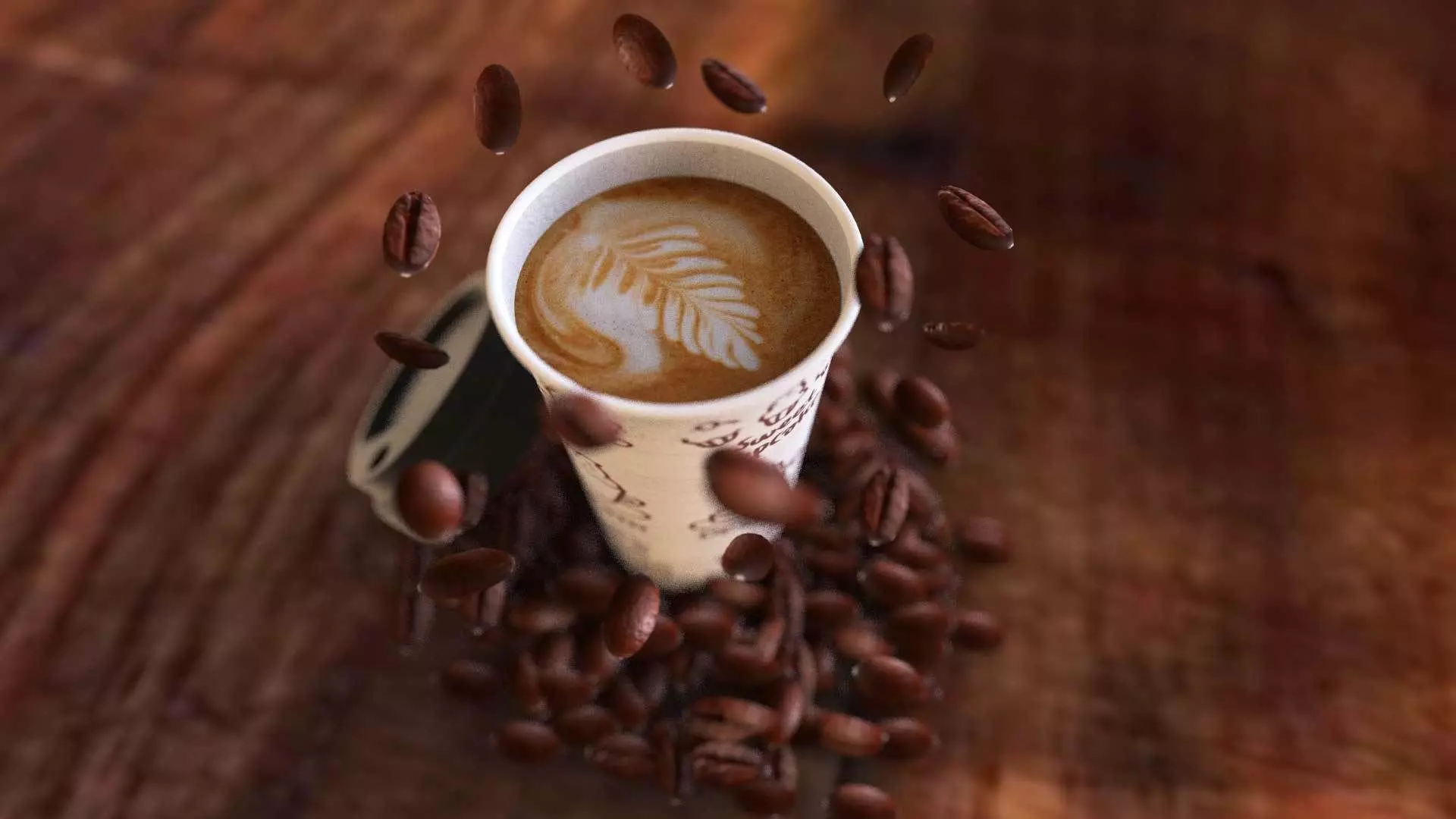 3d Coffee mug with Coffee Beans 3D model_0