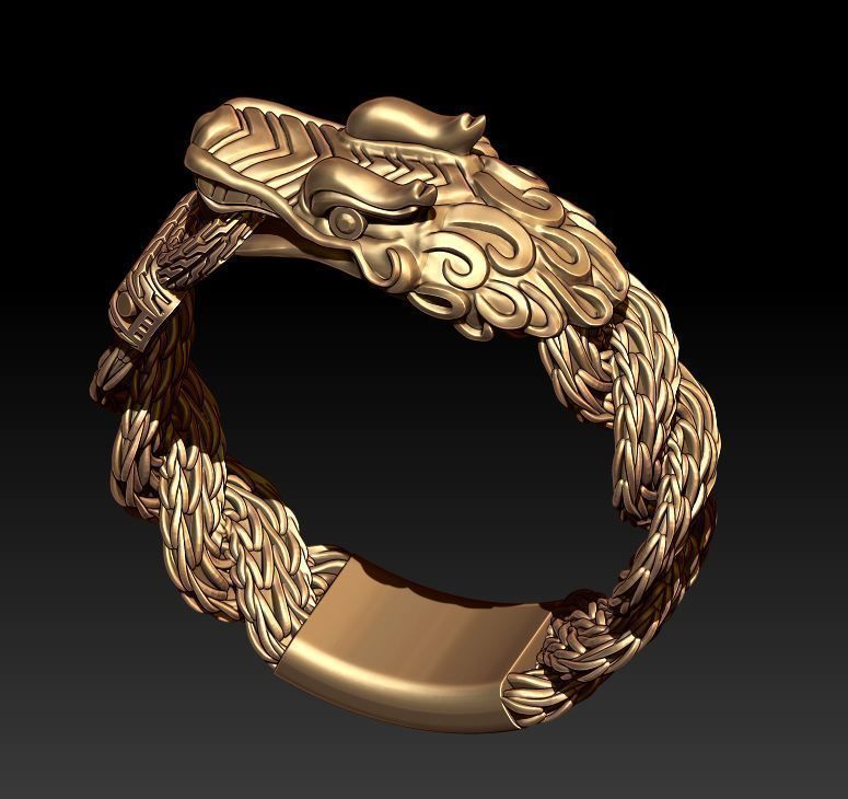 Ring dragon 3D print model_3