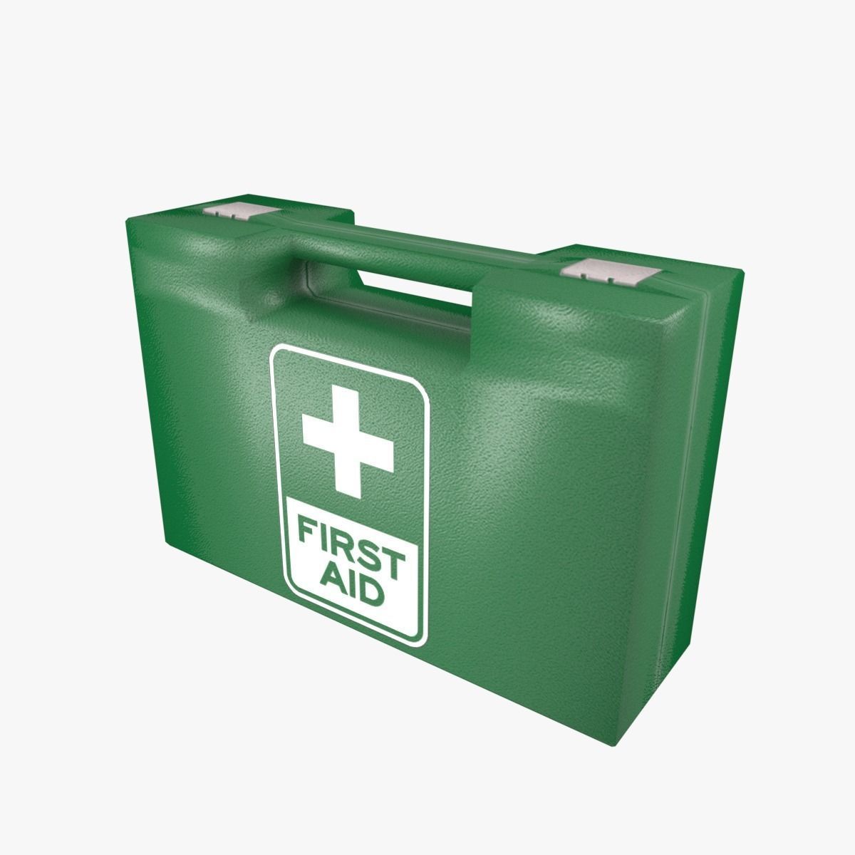 First Aid Kit Plastic Green Low-poly 3D model_5