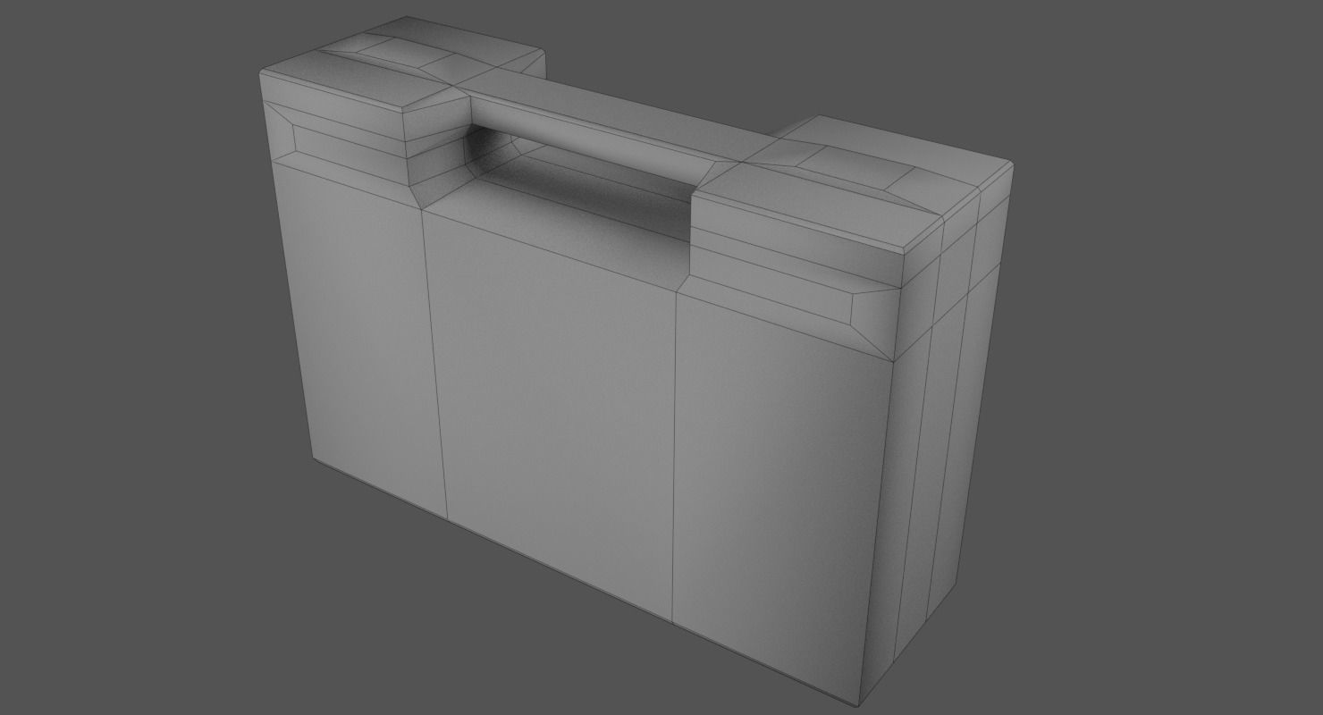 First Aid Kit Plastic Green Low-poly 3D model_6
