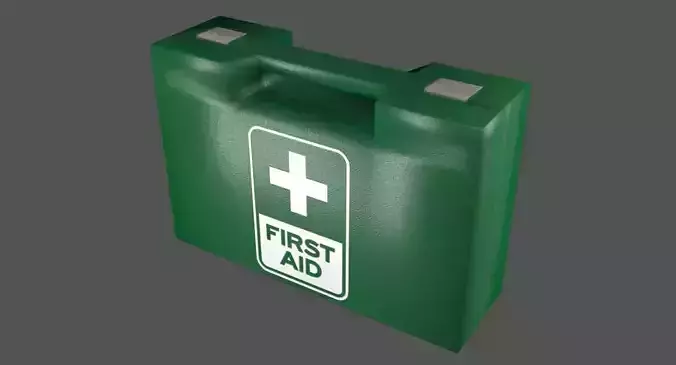 First Aid Kit Plastic Green Low-poly 3D model First Aid Kit Plastic Green Low-poly 3D model