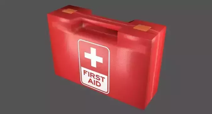 First Aid Kit Plastic Red Low-poly 3D model First Aid Kit Plastic Red Low-poly 3D model