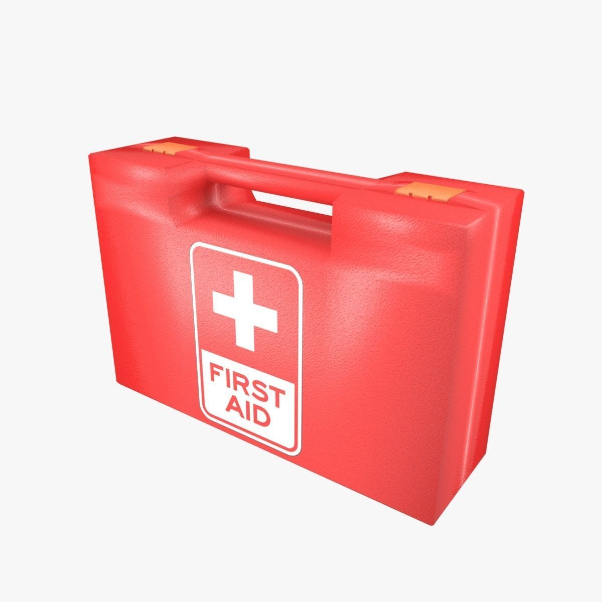 First Aid Kit Plastic Red Low-poly 3D model_5