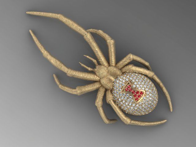 Pendant spider 3D print model_3