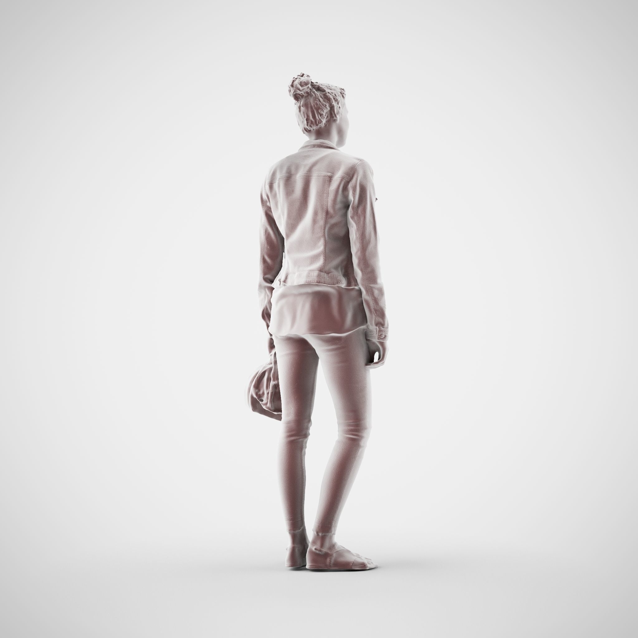 Ieva 06 Woman posed standing in casual jeans holding bag 3D model_7