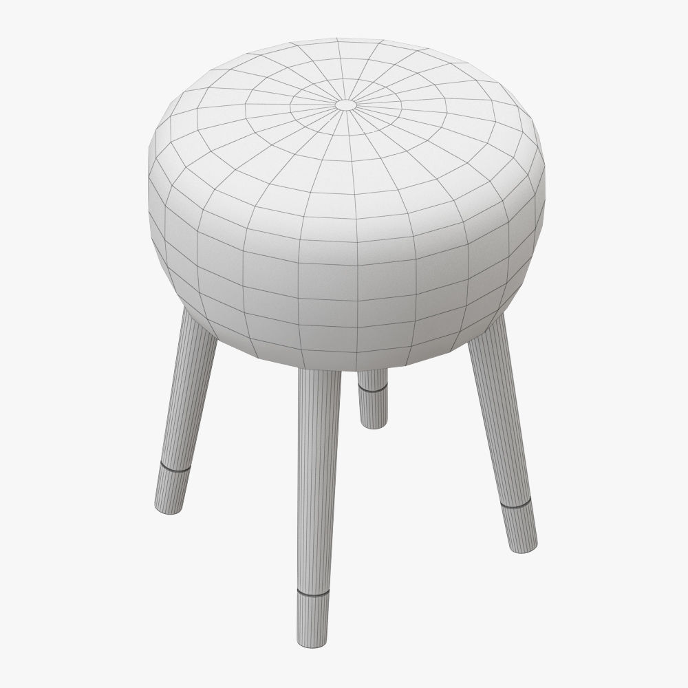 Mongolian lamb stool 3D model_3