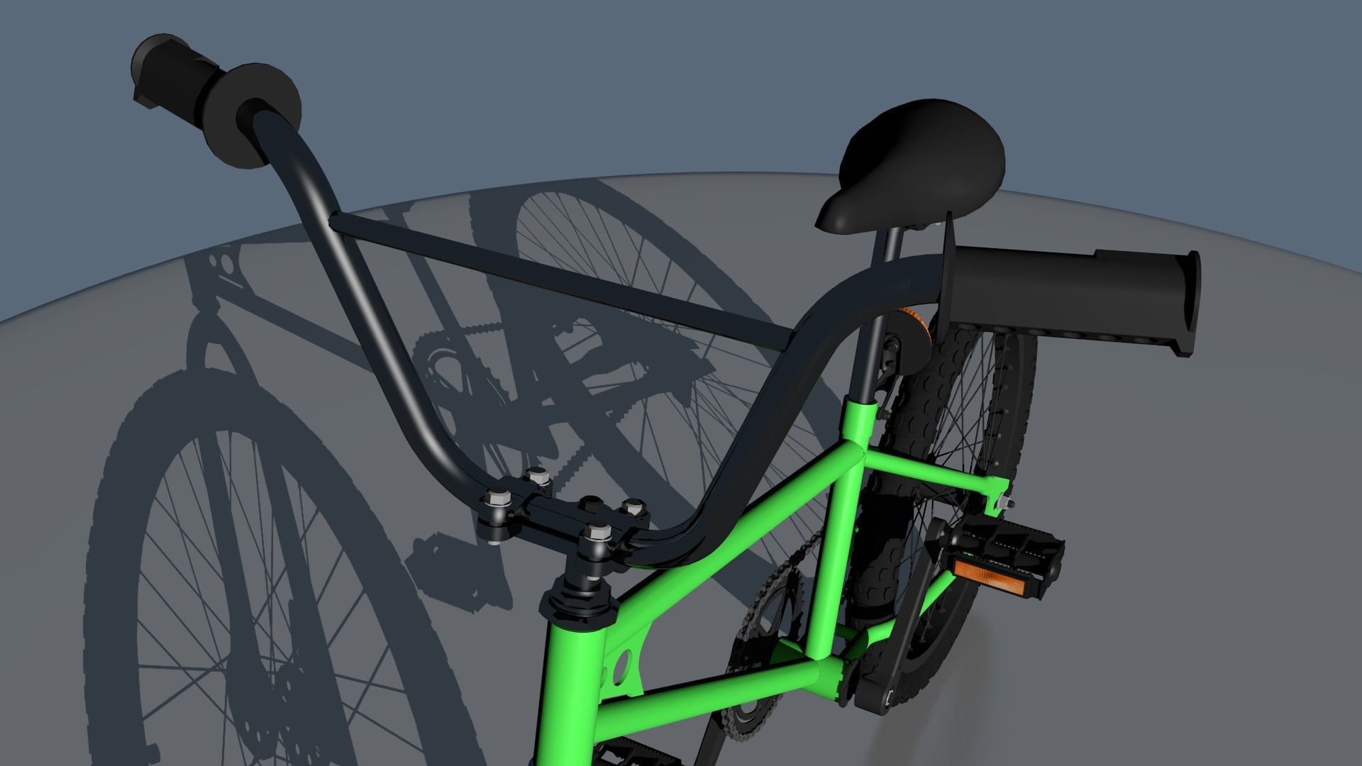 BMX bike Low-poly 3D model_4