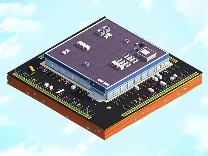 Cartoon Lowpoly Supermarket