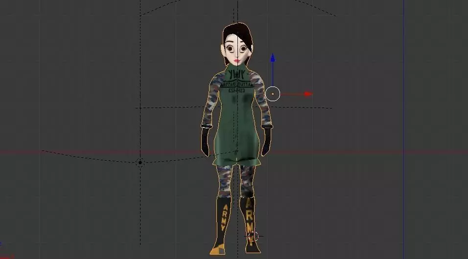 my army girl frd Free low-poly 3D model_0