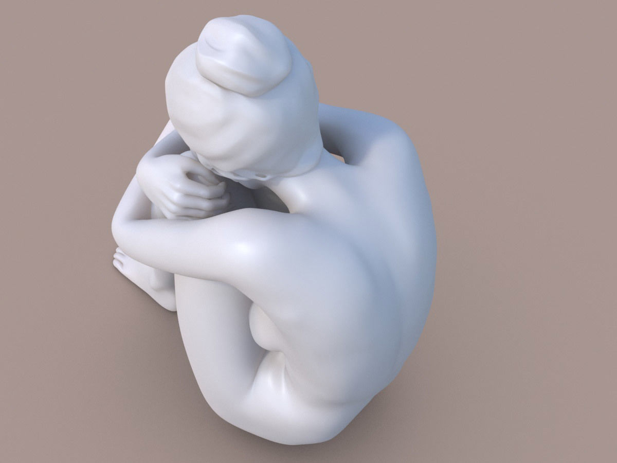 Woman sitting 03 3D print model_4