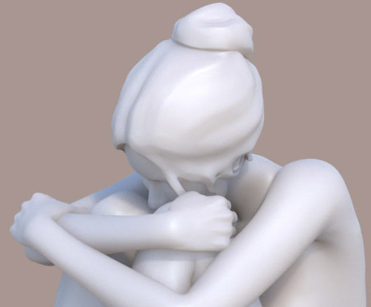 Woman sitting 03 3D print model