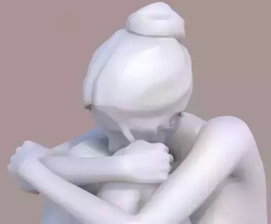 Woman sitting 03 3D print model