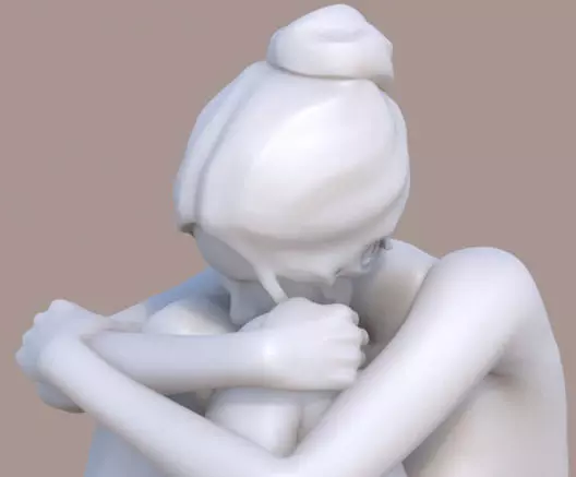 Woman sitting 03 3D print model_0