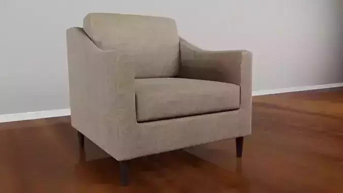 Antoio Velvet Armchair 3D model