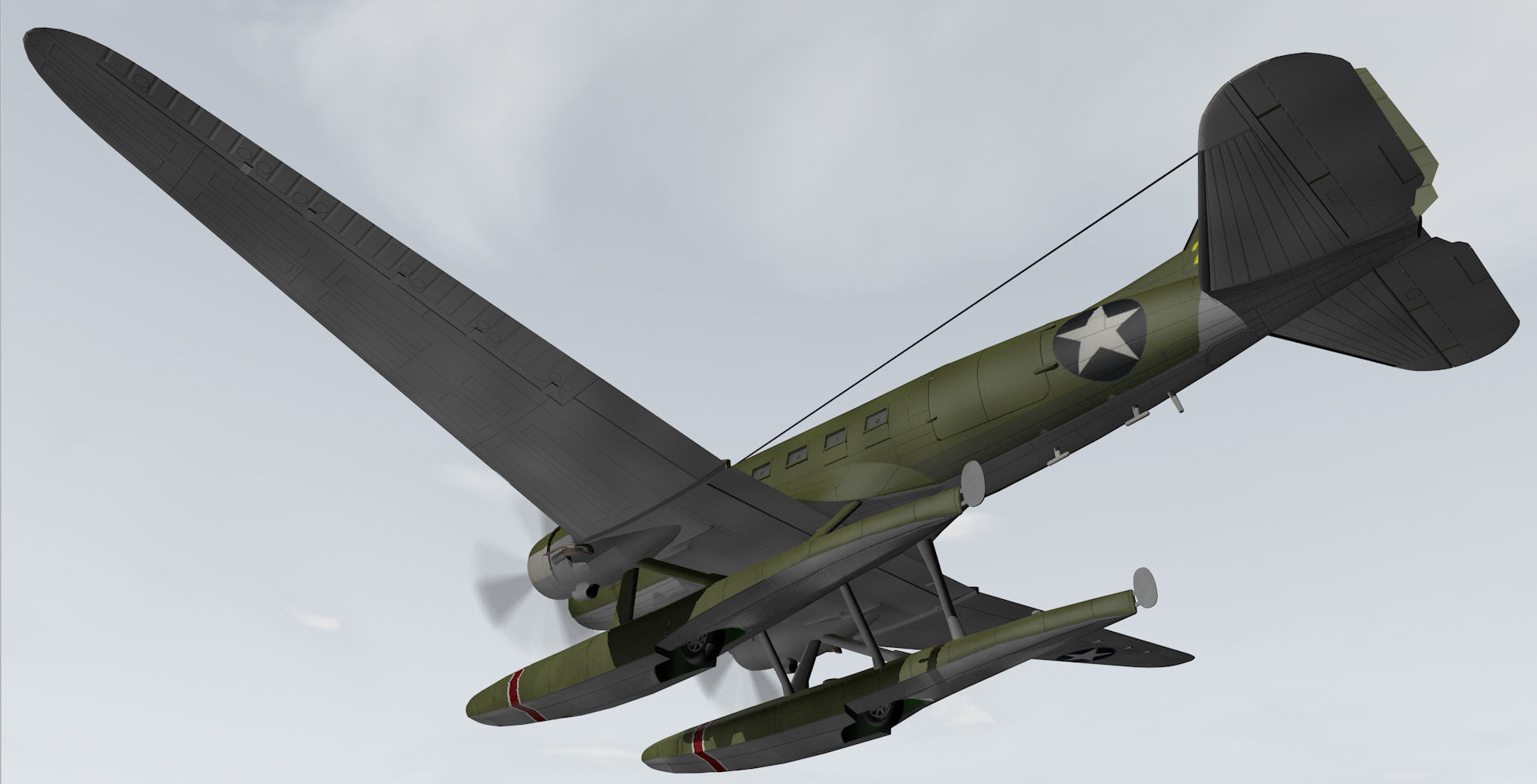 Douglas XC-47C Floatplane 3D model_11