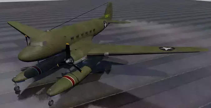 Douglas XC-47C Floatplane 3D model