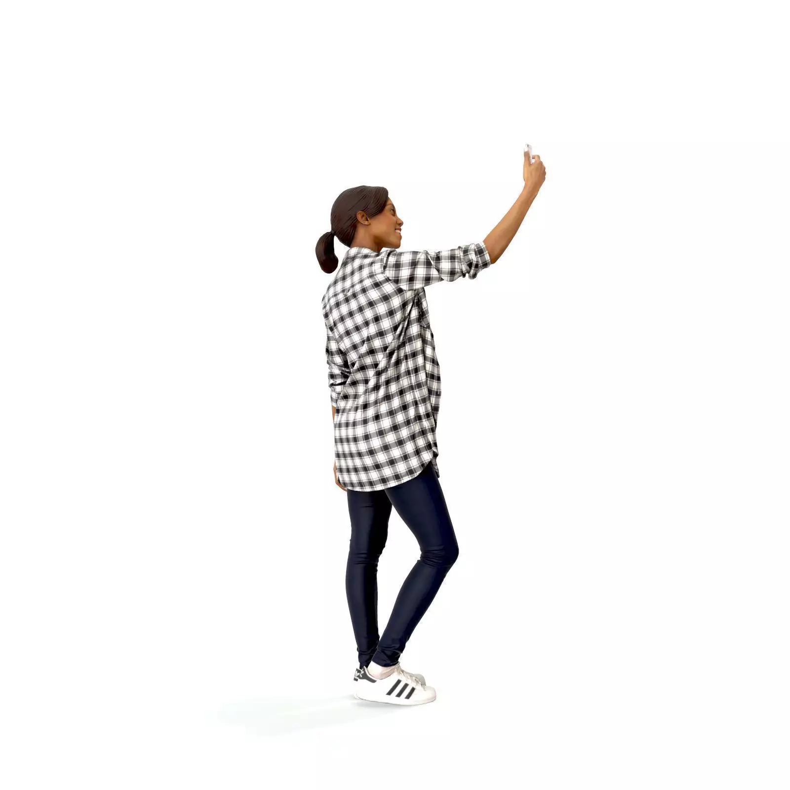 Smiling Woman Taking a Selfie  CWom0340-HD2-O02P01-S 3D Model 3D model_4