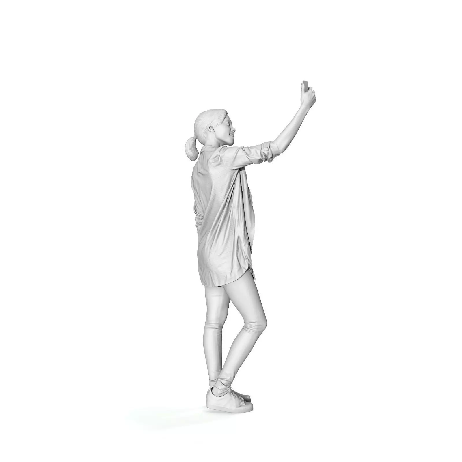 Smiling Woman Taking a Selfie  CWom0340-HD2-O02P01-S 3D Model 3D model_21