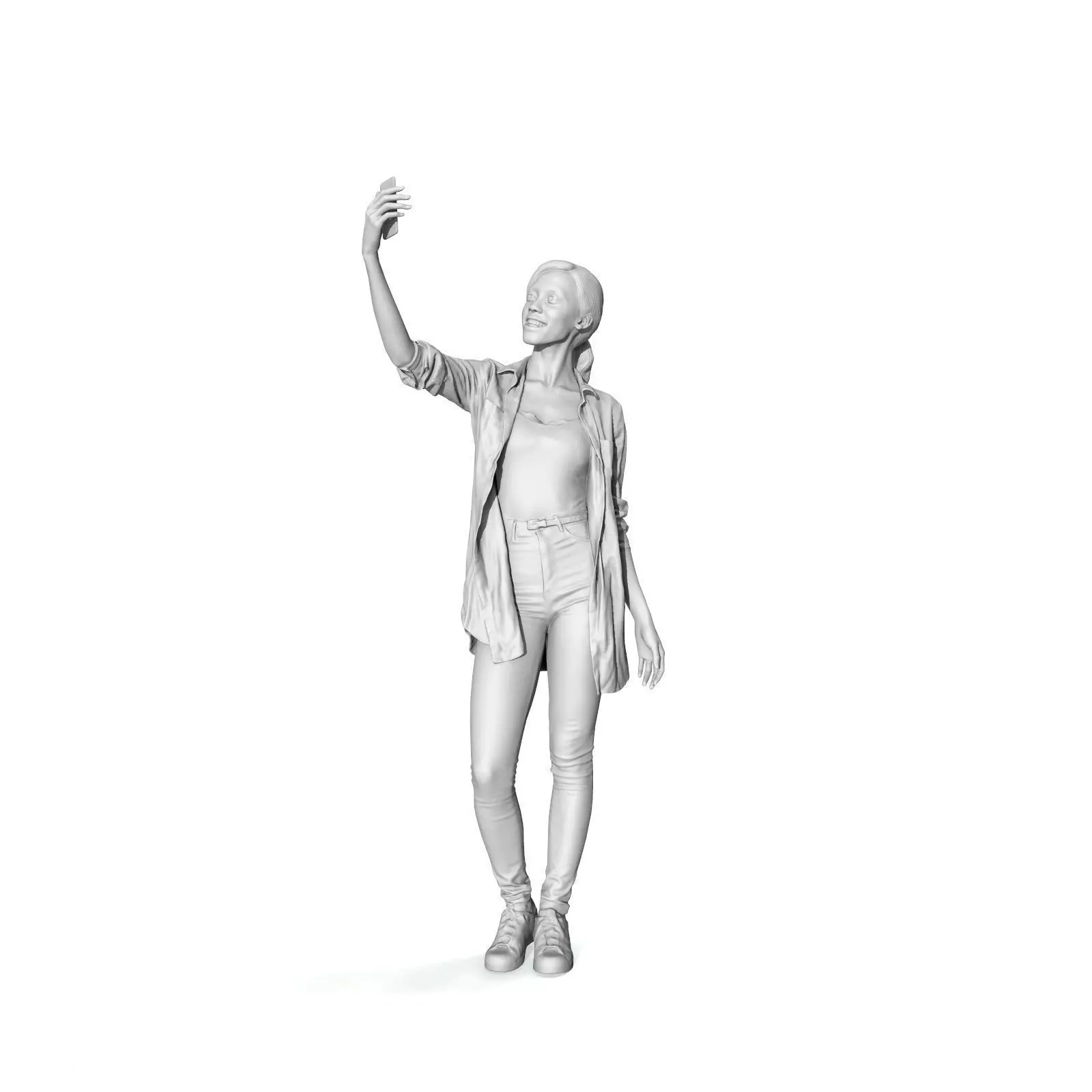 Smiling Woman Taking a Selfie  CWom0340-HD2-O02P01-S 3D Model 3D model_8