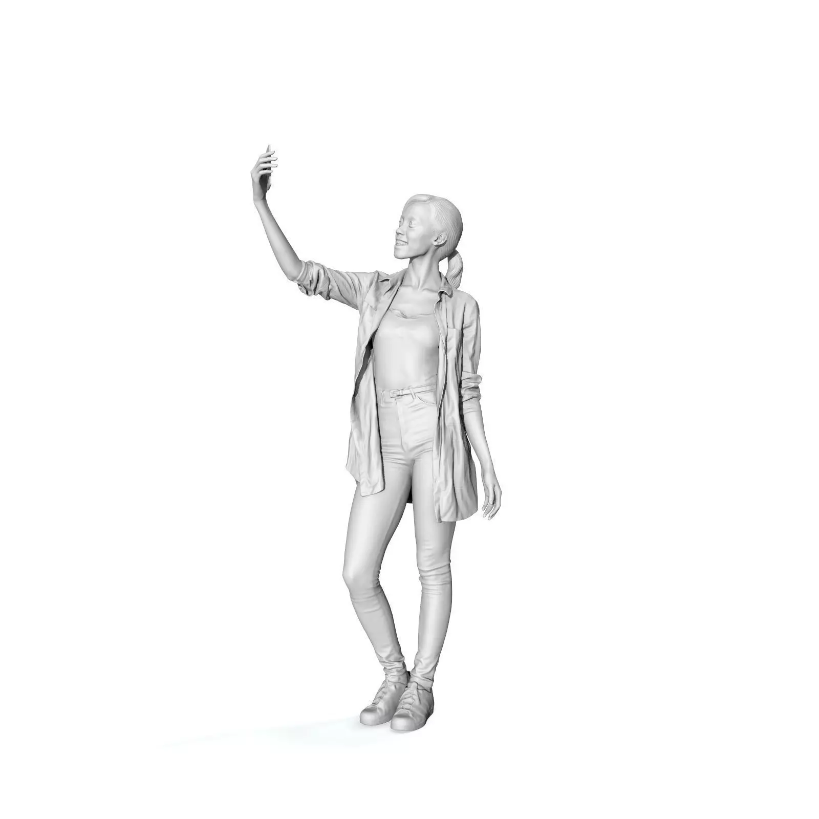 Smiling Woman Taking a Selfie  CWom0340-HD2-O02P01-S 3D Model 3D model_49