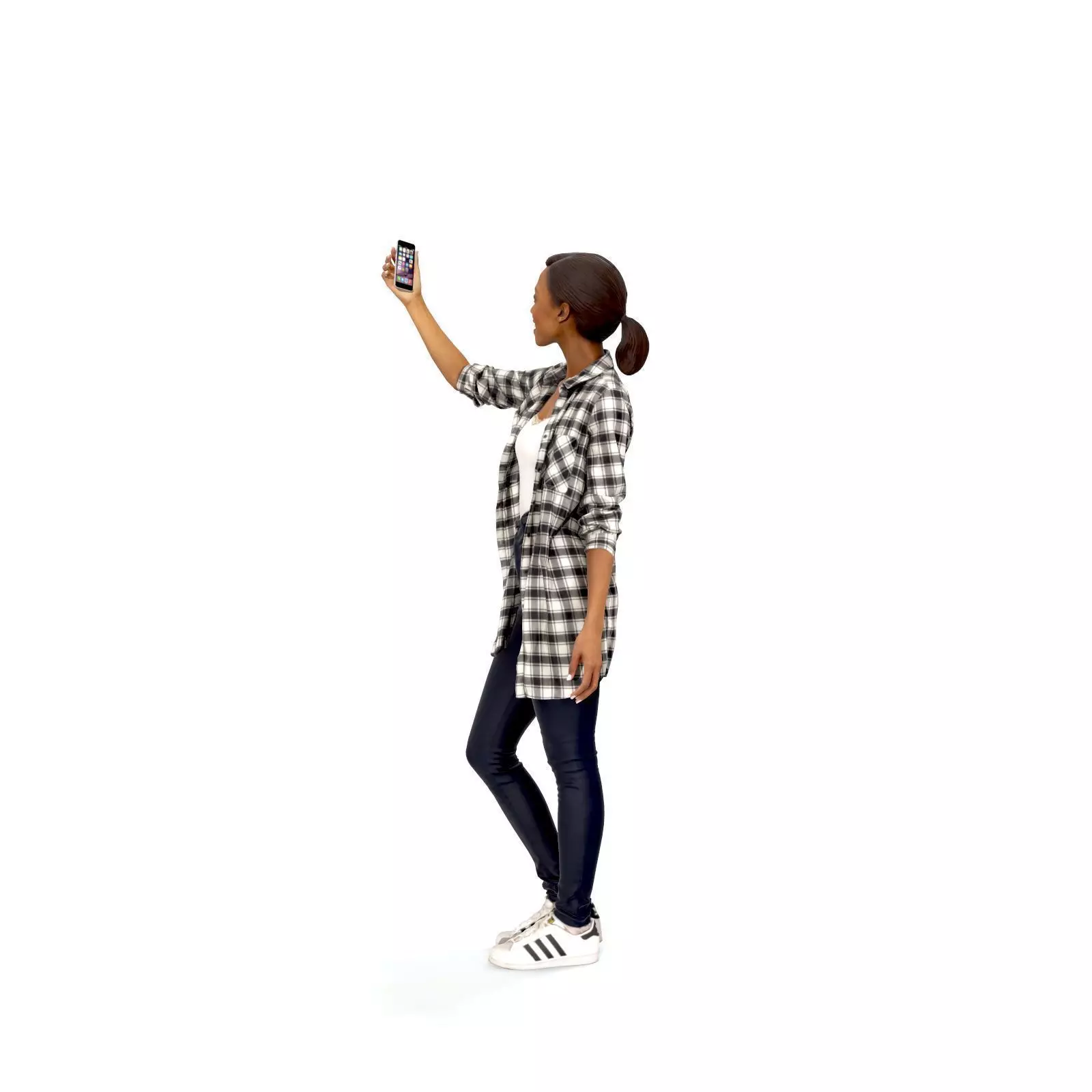 Smiling Woman Taking a Selfie  CWom0340-HD2-O02P01-S 3D Model 3D model_61