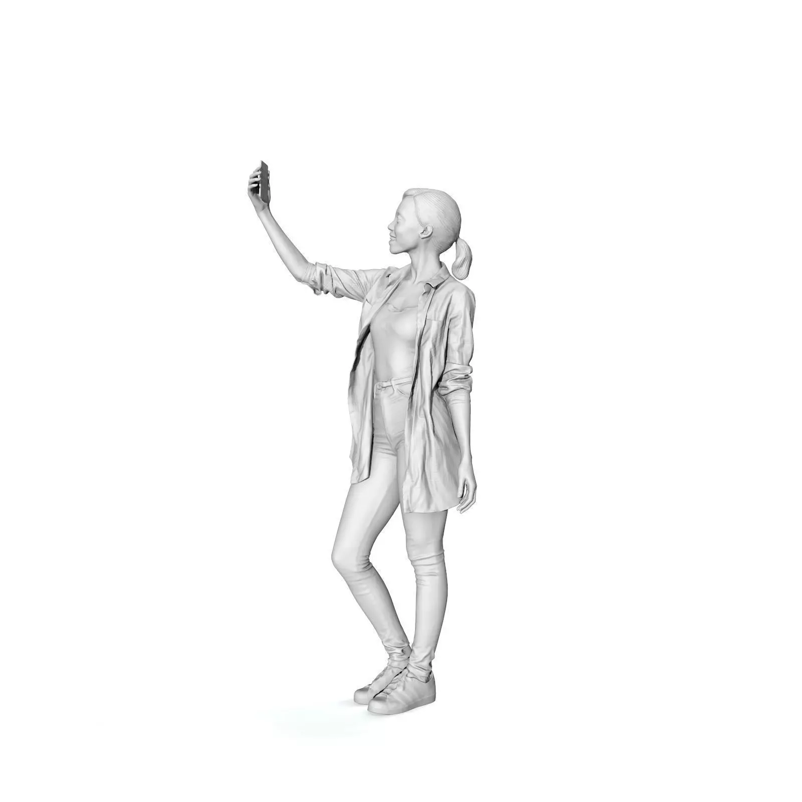 Smiling Woman Taking a Selfie  CWom0340-HD2-O02P01-S 3D Model 3D model_69