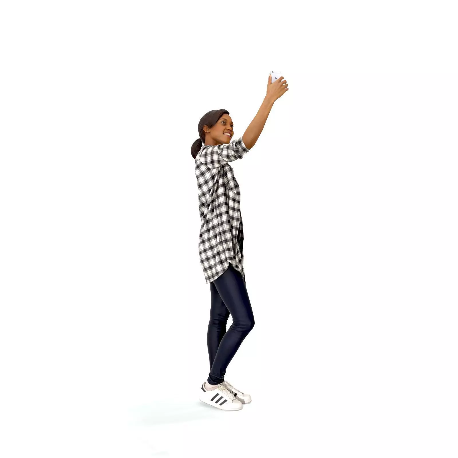 Smiling Woman Taking a Selfie  CWom0340-HD2-O02P01-S 3D Model 3D model_0