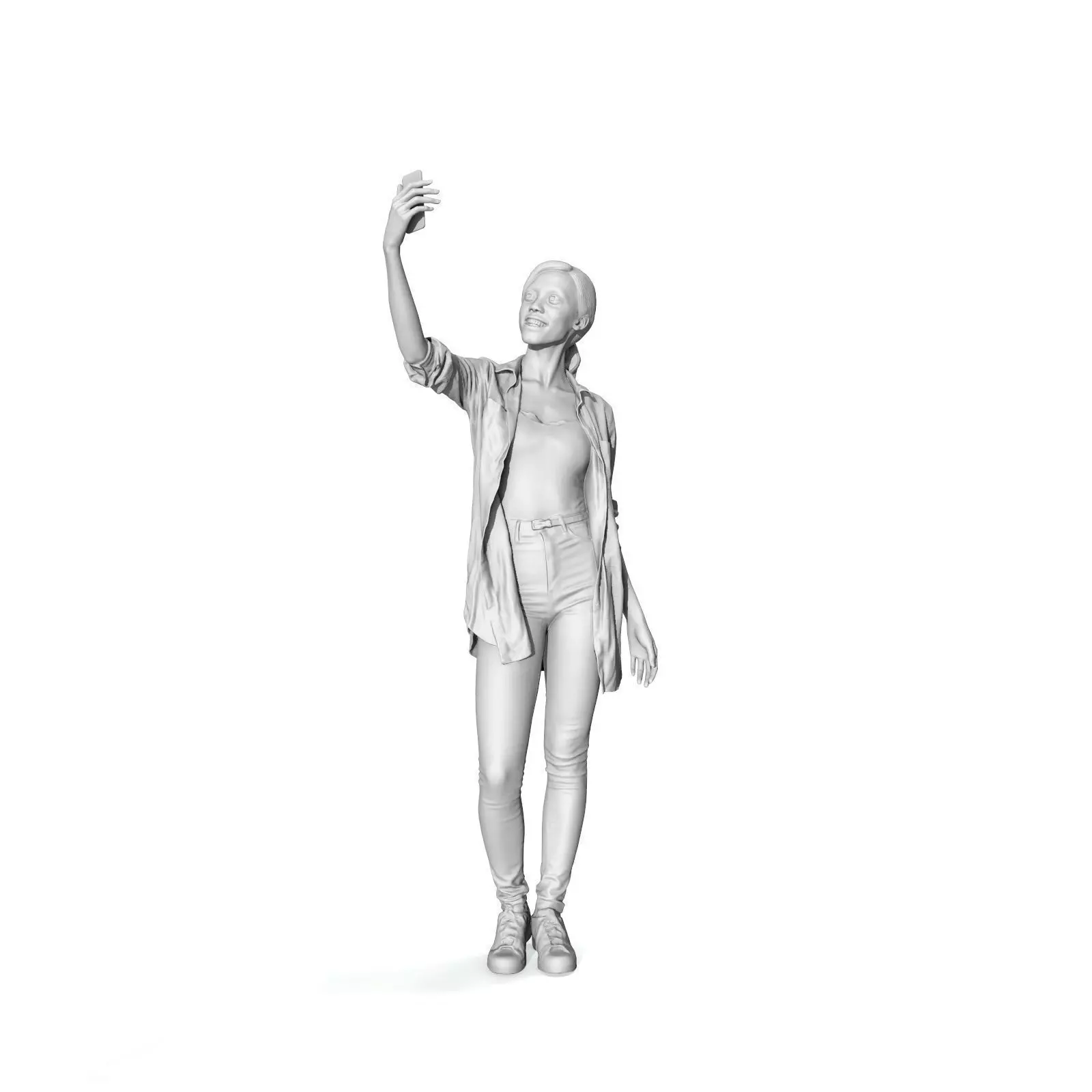 Smiling Woman Taking a Selfie  CWom0340-HD2-O02P01-S 3D Model 3D model_33