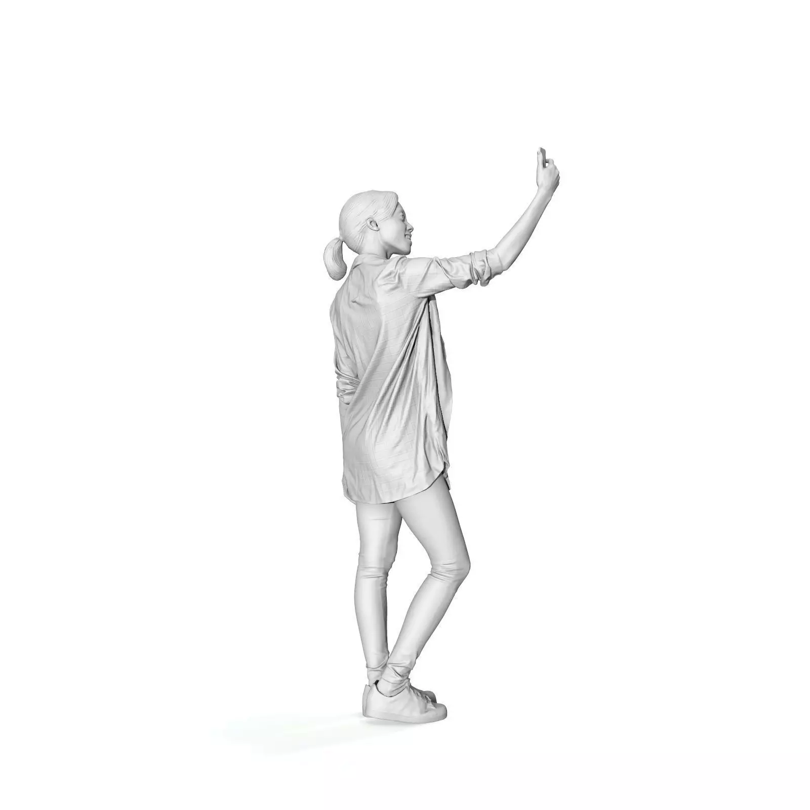 Smiling Woman Taking a Selfie  CWom0340-HD2-O02P01-S 3D Model 3D model_1