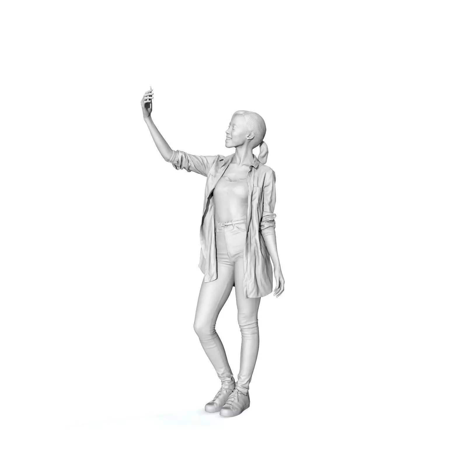 Smiling Woman Taking a Selfie  CWom0340-HD2-O02P01-S 3D Model 3D model_15