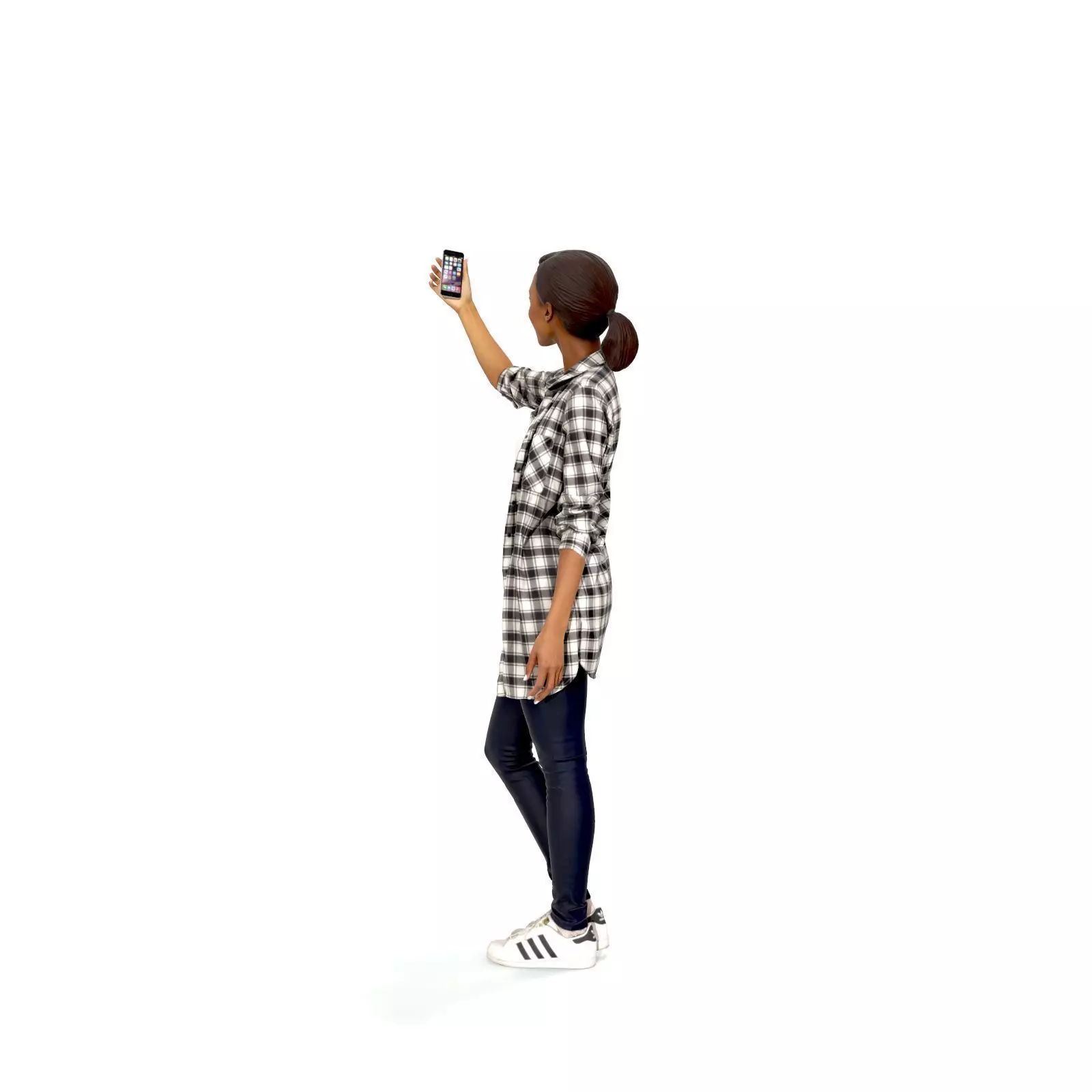 Smiling Woman Taking a Selfie  CWom0340-HD2-O02P01-S 3D Model 3D model_14