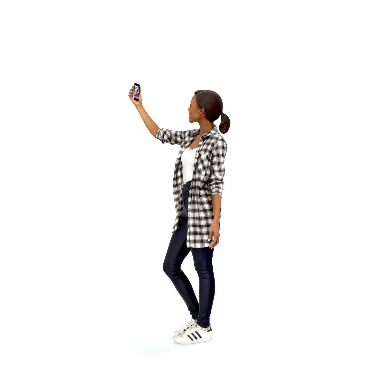 Smiling Woman Taking a Selfie  CWom0340-HD2-O02P01-S 3D Model 3D model_7