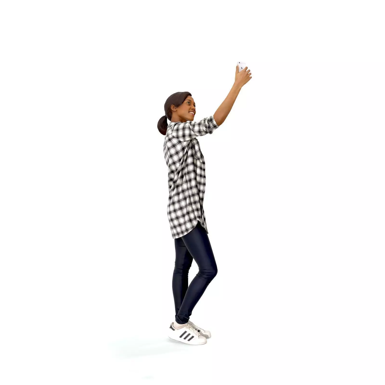 Smiling Woman Taking a Selfie  CWom0340-HD2-O02P01-S 3D Model 3D model_2