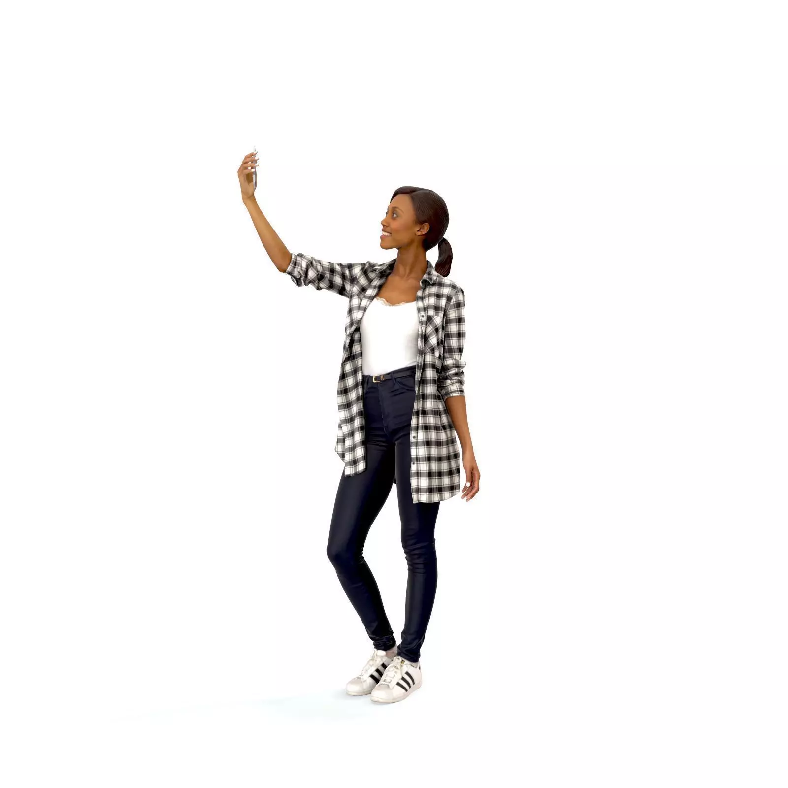 Smiling Woman Taking a Selfie  CWom0340-HD2-O02P01-S 3D Model 3D model_43