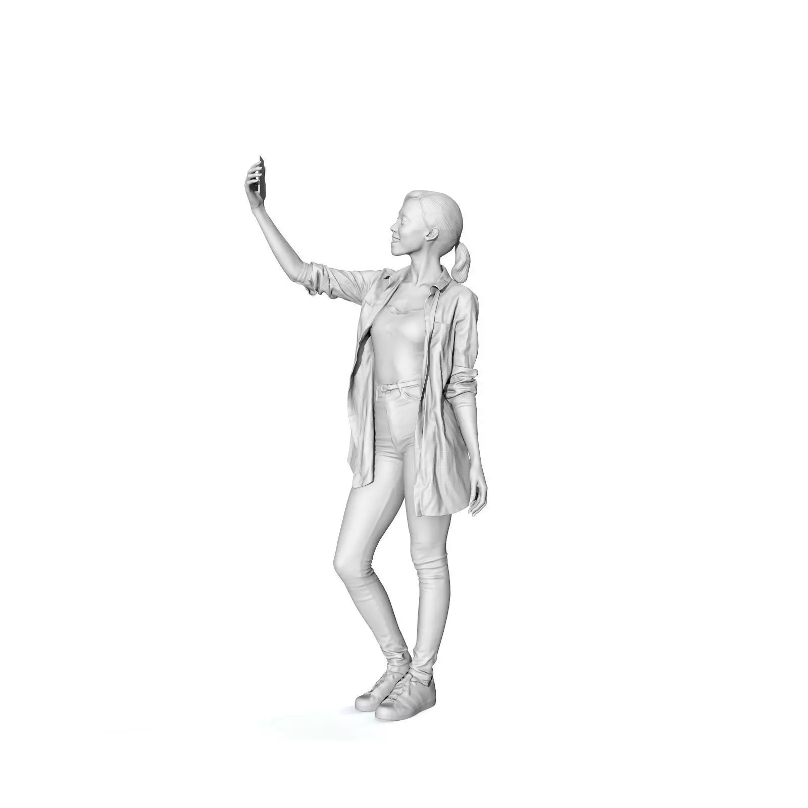 Smiling Woman Taking a Selfie  CWom0340-HD2-O02P01-S 3D Model 3D model_39