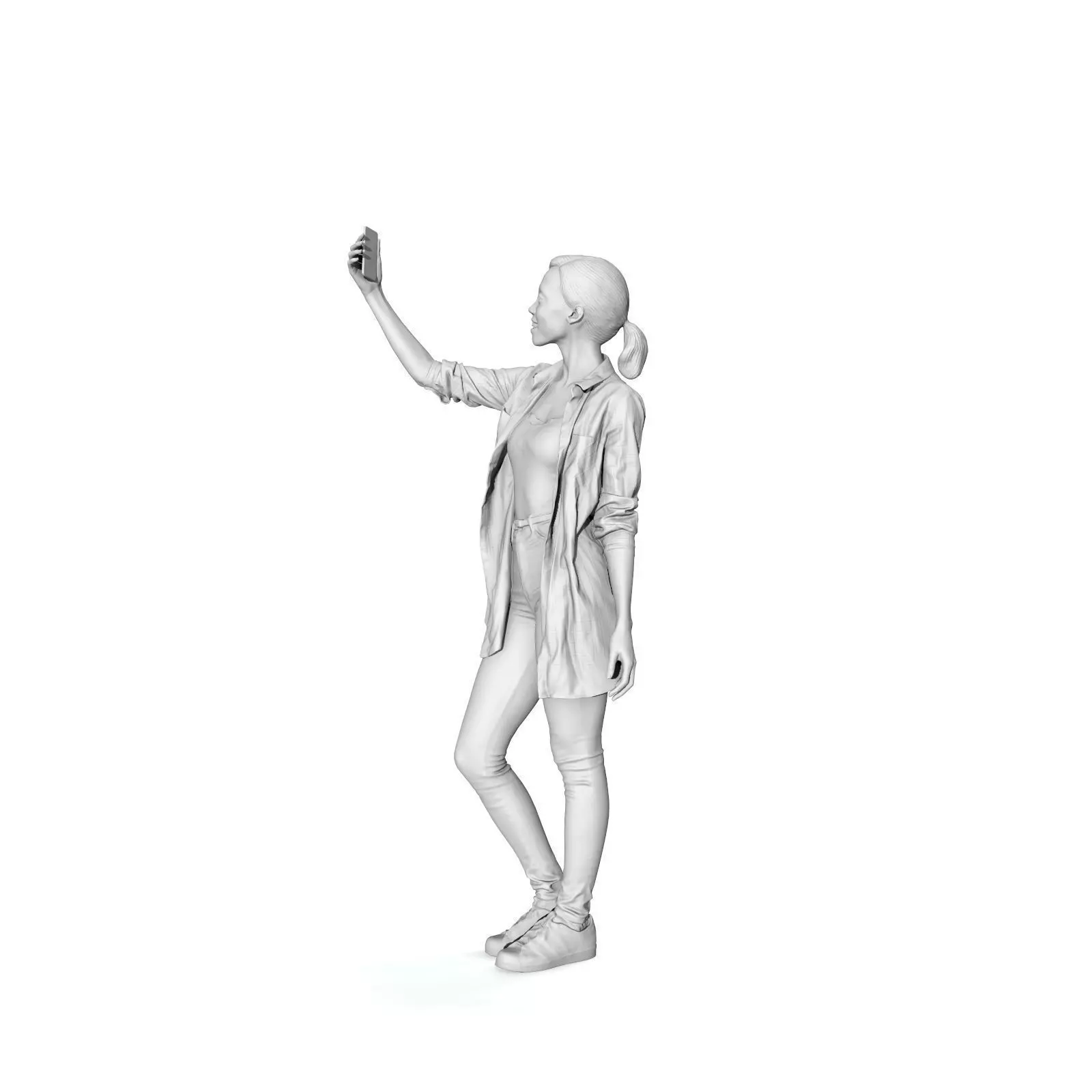 Smiling Woman Taking a Selfie  CWom0340-HD2-O02P01-S 3D Model 3D model_37