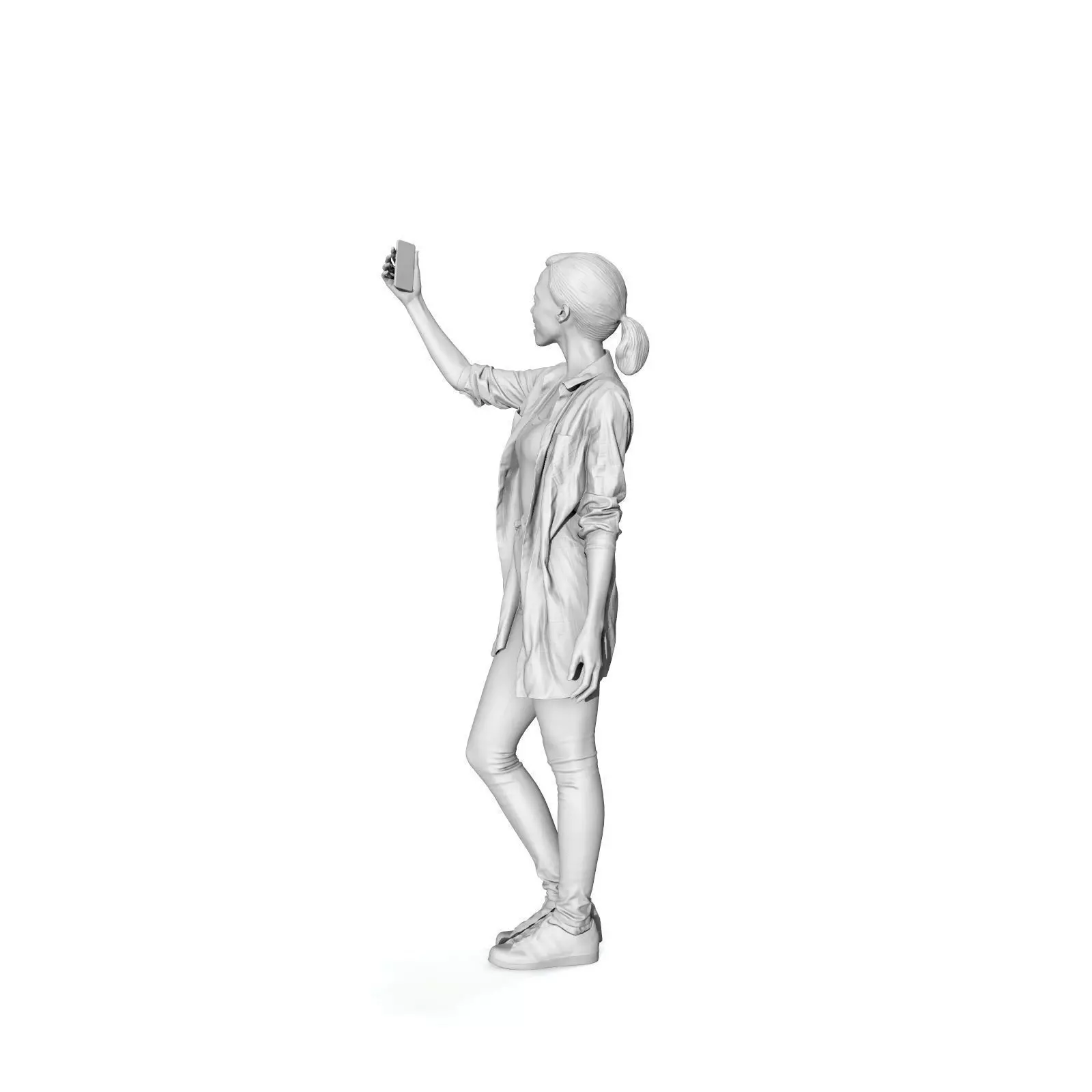 Smiling Woman Taking a Selfie  CWom0340-HD2-O02P01-S 3D Model 3D model_32